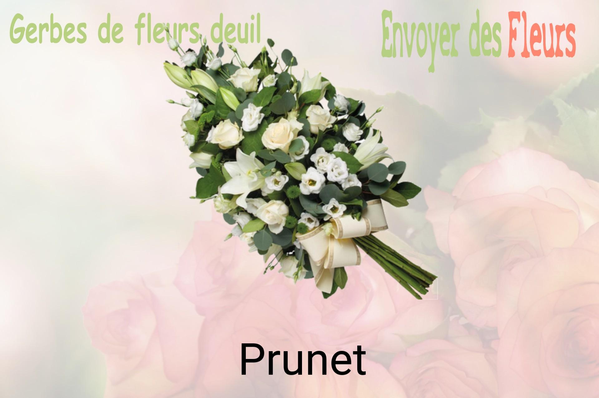 Gerbe de fleurs de deuil livrée à Prunet